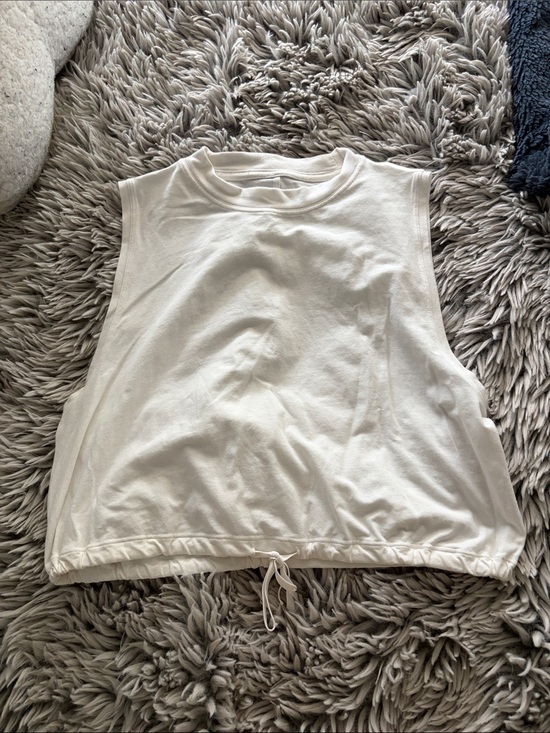 lululemon athletica Tops - lululemon athletica White Sleeveless Drawstring Tank